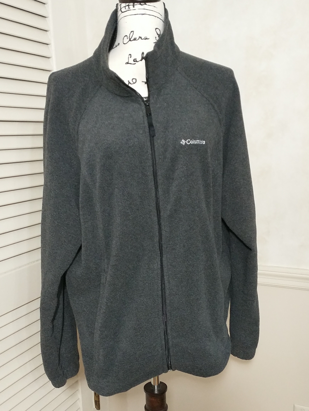 Columbia Fleece Jacket With Zipper Pockets, Gray, Size 2X, Outdoors